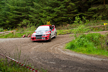 Image showing S. Wright driving Mitsubishi Evo