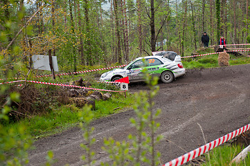 Image showing N. Henry driving Subaru Impreza