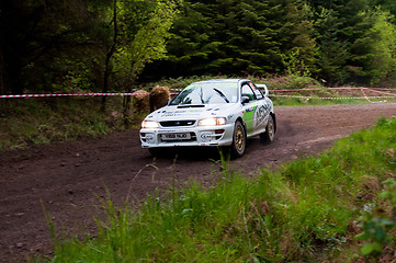 Image showing E. Mcnulty driving Subaru Impreza