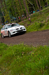 Image showing G. Lucey driving Mitsubishi Evo