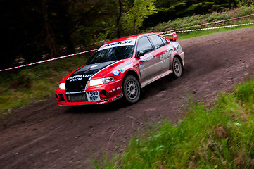 Image showing S. Wright driving Mitsubishi Evo