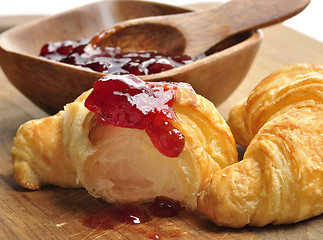 Image showing Fresh  Croissants With Jam