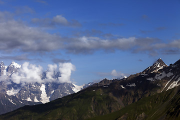 Image showing High mountains in summer