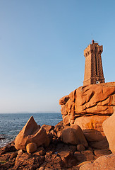 Image showing Lighthouse on a Rocky Coast