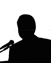 Image showing Silhouette of the man with microphone