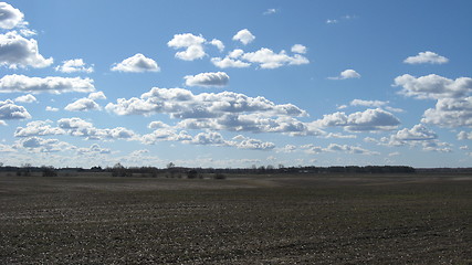 Image showing The landscape with clouds and forest