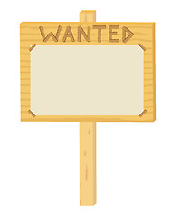 Image showing wooden sign Wanted