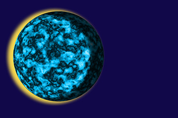 Image showing Unknown planet on a dark blue background
