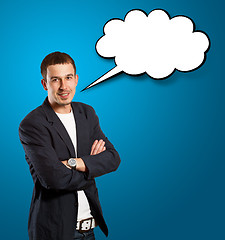 Image showing Business Man With Speech Bubble