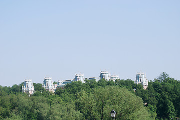 Image showing queen Ekaterina palace roof in  Moscow. Zarizino (Tsaritsino, tsaritsyno, tsaritsino) 