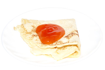 Image showing pancake with a jam                    