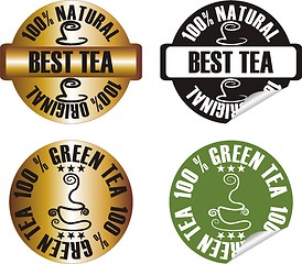 Image showing vector tea stamp set
