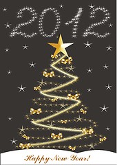 Image showing christmas and new year card  with 2012 on a black background 