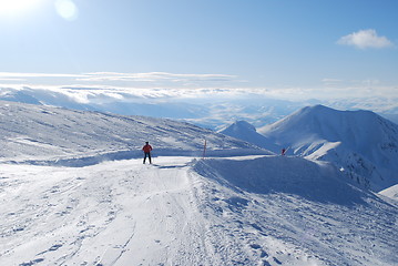 Image showing ski resort and  snow mountains in Turkey Palandoken Erzurum