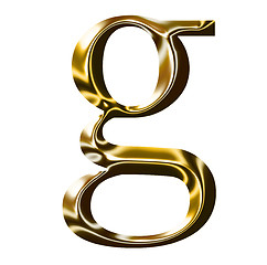 Image showing gold alphabet symbol    -  lowercase  letter   