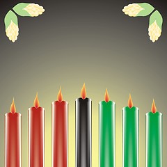 Image showing seven kwanzaa candles in vector 