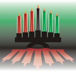 Image showing seven kwanzaa candles in vector 