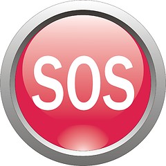 Image showing red  button  or icon for webdesign - sos