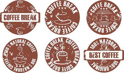 Image showing vector grunge coffee stamp set