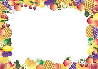Image showing fruits vector frame 