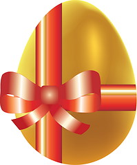 Image showing Colored  easter egg  decorated by bow, vector holiday symbol 