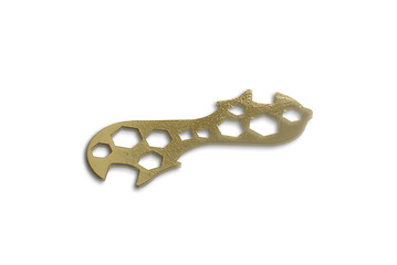 Image showing Gold spanner, isolated on white background