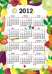 Image showing vector calendar 2012 in colorful frame