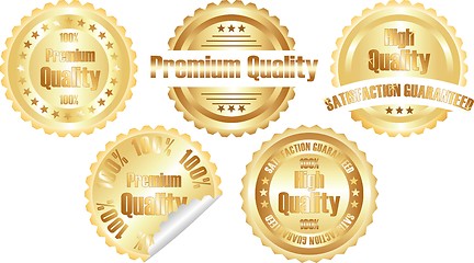 Image showing vector gold  premium quality label 