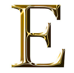 Image showing gold alphabet symbol    -  uppercase  letter       