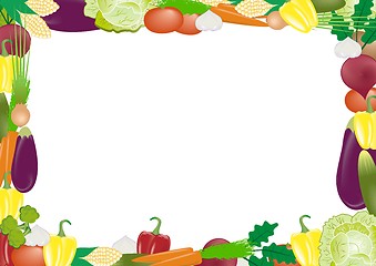 Image showing vegetables vector frame  