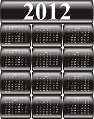 Image showing vector calendar 2012 on black buttons 