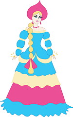 Image showing russian princess  - cartoon illustration of a beautiful girl    