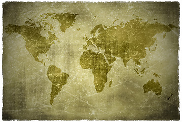 Image showing aged  vintage world map texture and background 