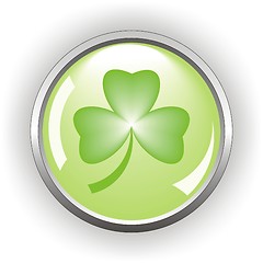 Image showing clover or shamrock button  for St Patrick’s day 