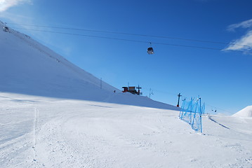 Image showing ski resort and  snow mountains in Turkey Palandoken Erzurum