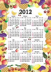 Image showing vector calendar 2012 in colorful frame