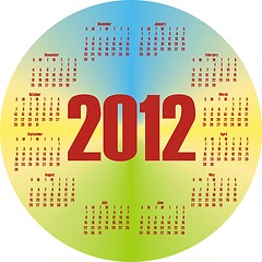 Image showing round colorful calendar 2012  in vector