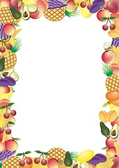 Image showing fruits vector frame 