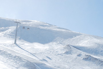 Image showing ski resort and  snow mountains in Turkey Palandoken Erzurum