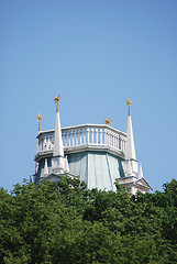 Image showing queen Ekaterina palace roof in  Moscow. Zarizino (Tsaritsino, tsaritsyno, tsaritsino) 