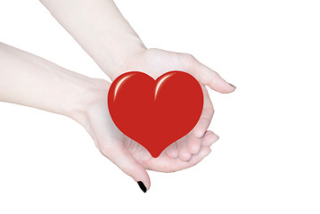 Image showing hands holding heart, love or medical concept 