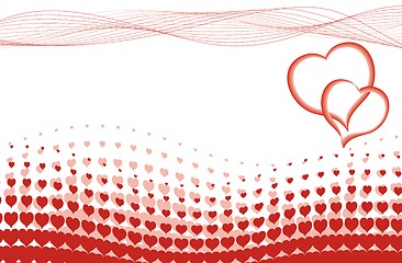 Image showing valentines heart halftone background in vector 