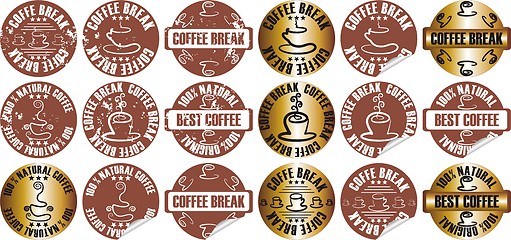 Image showing vector coffee stamp set       