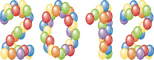 Image showing balloons letters 2012   in vector 