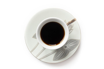 Image showing coffee cup and saucer with pattern