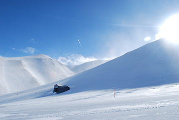 Image showing ski resort and  snow mountains in Turkey Palandoken Erzurum