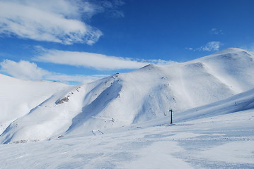 Image showing ski resort and  snow mountains in Turkey Palandoken Erzurum