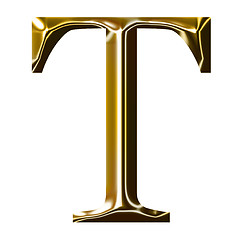 Image showing gold alphabet symbol    -  uppercase  letter   