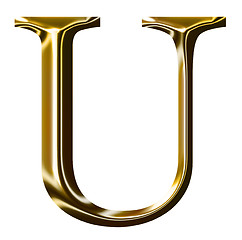 Image showing gold alphabet symbol    -  uppercase  letter   