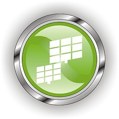 Image showing green web glossy button  or icon  with wave